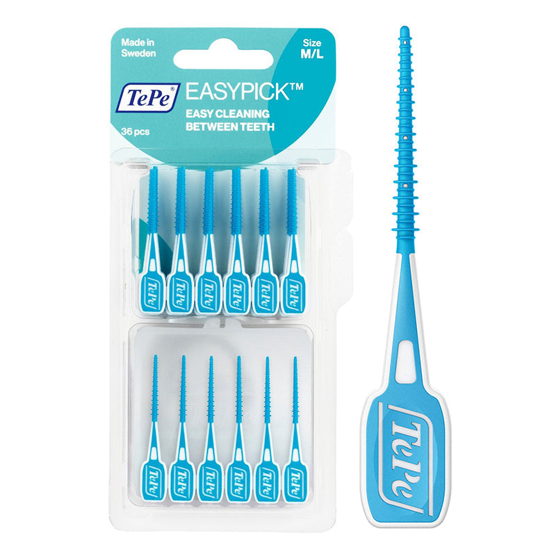 TePe EasyPick Medium/Large blisterverpakking met 36 blauwe interdentale rager sticks