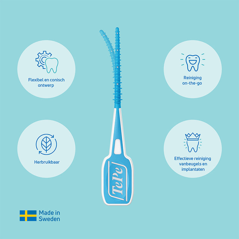 TePe EasyPick Medium/Large infographic met flexibel ontwerp en herbruikbaar