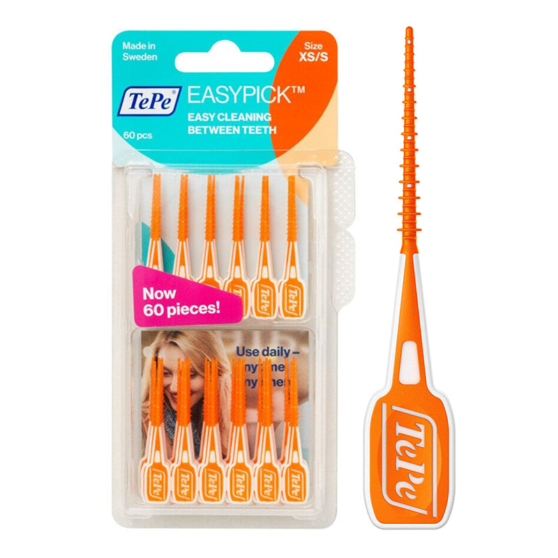 TePe EasyPick X-small/Small verpakking met 60 stuks en losse oranje pick