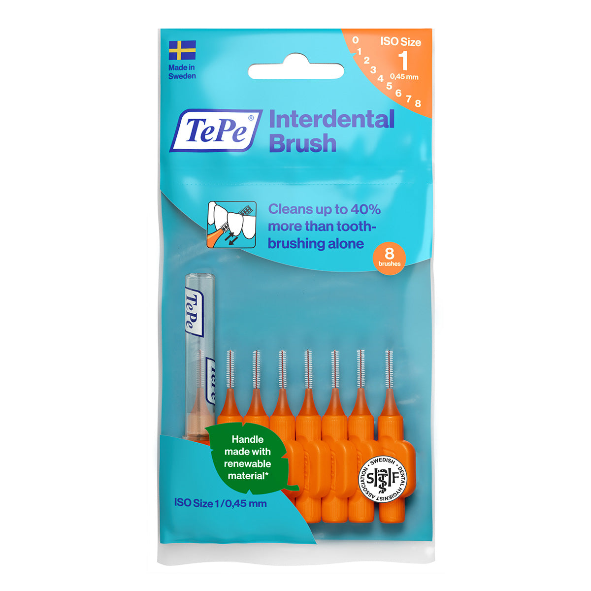 TePe Interdentale ragers Original oranje 0,45mm verpakking met 8 stuks