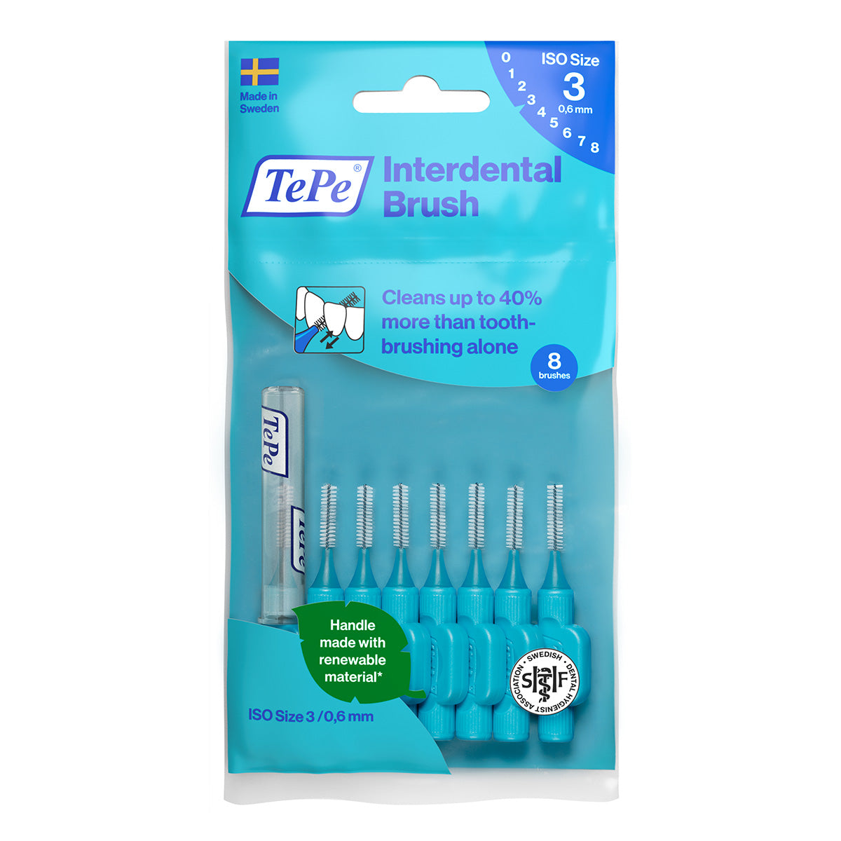TePe Interdentale ragers Original blauw 0,6mm verpakking met 8 stuks
