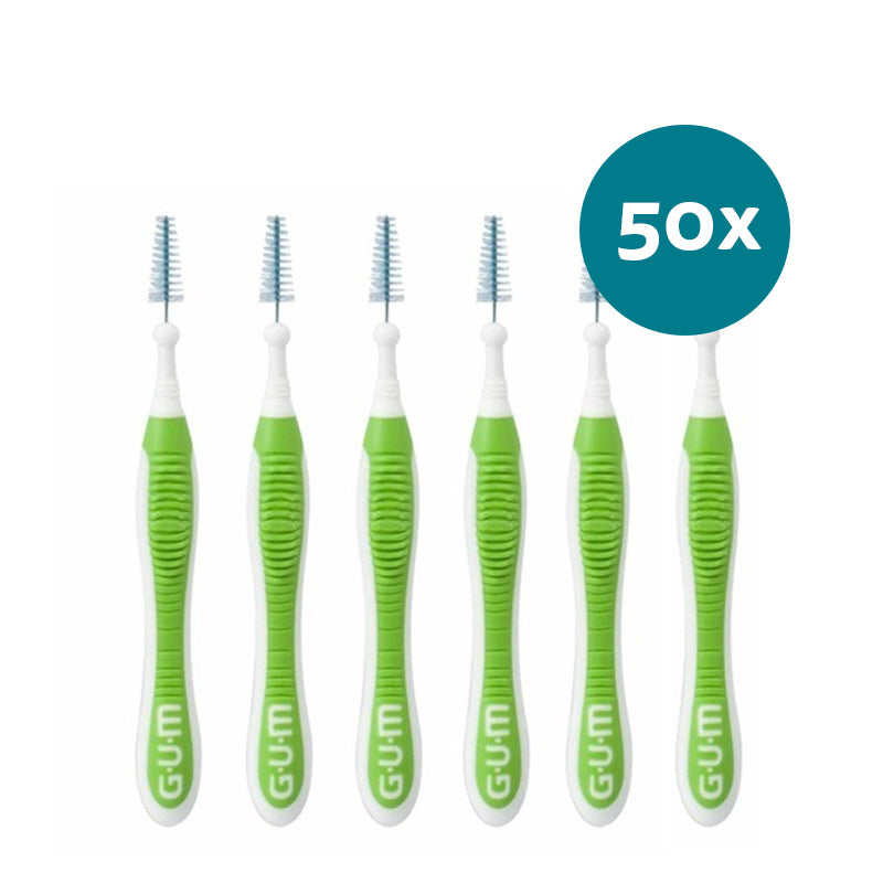GUM Trav-Ler 1,1mm groen ragers, zes stuks met label 50x