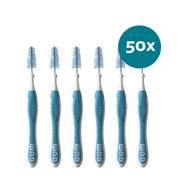 GUM Trav-Ler 1,6mm blauw ragers, zes stuks met blauwe ronde borsteltjes, 50x verpakking