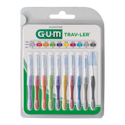 GUM Trav-Ler Multipack verpakking met tien ragers in verschillende maten en kleuren