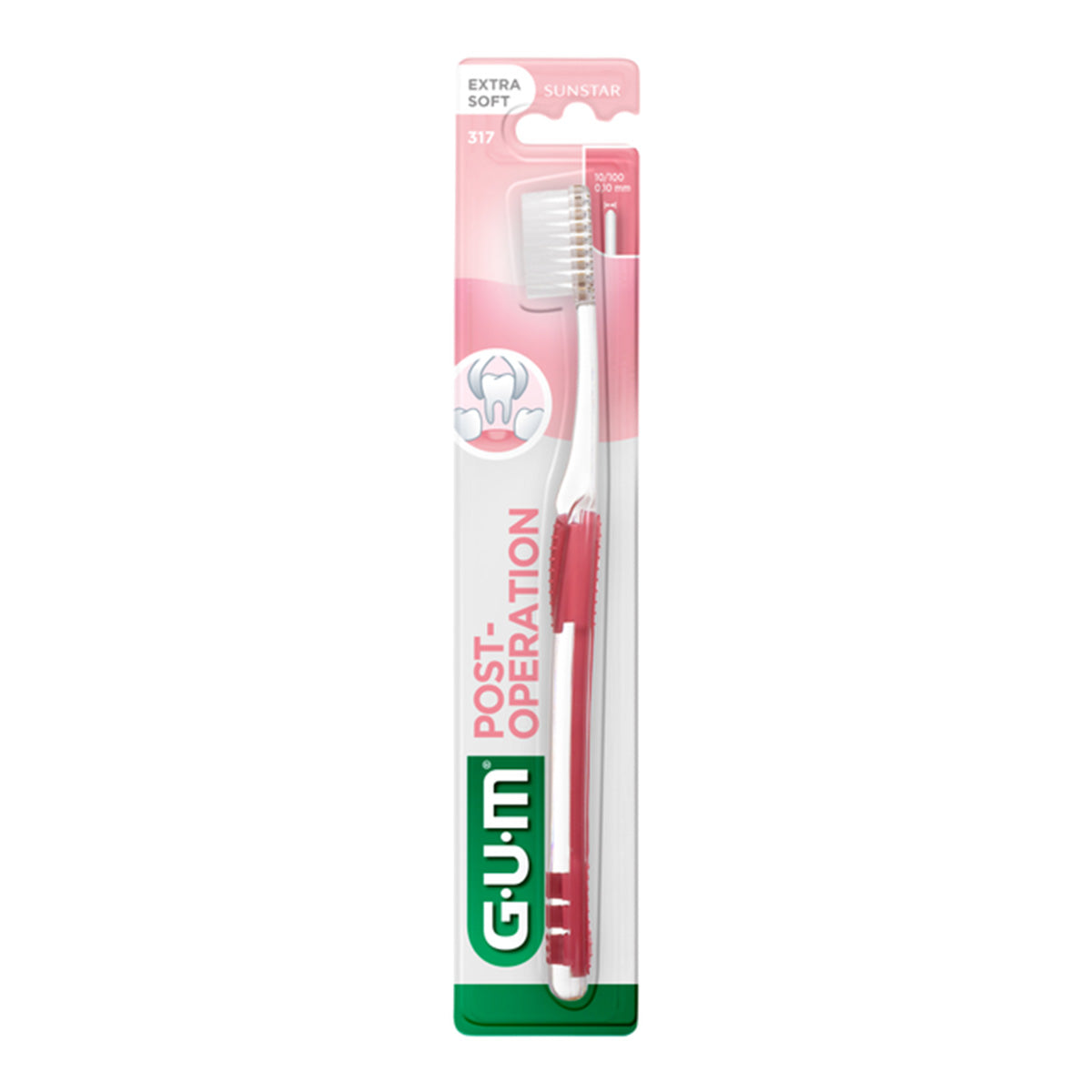 GUM Post-Operation tandenborstel extra soft in roze verpakking