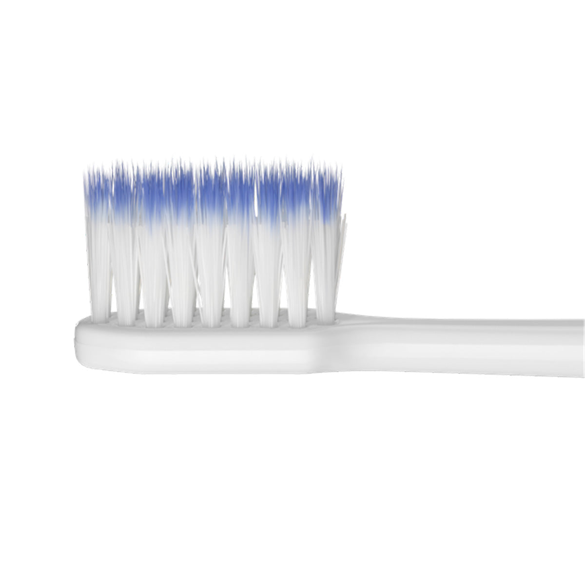 Gum Sonic Daily tandenborstel close-up van witte en blauwe borstelharen