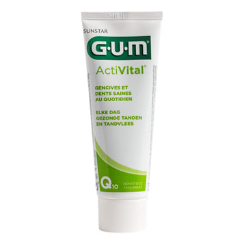 GUM ActiVital tandpasta tube met Q10, groen-witte verpakking
