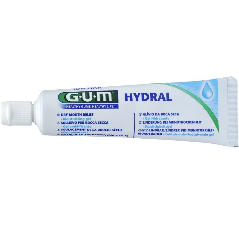 GUM Hydral vochtinbrengende gel tube liggend met dop naar links