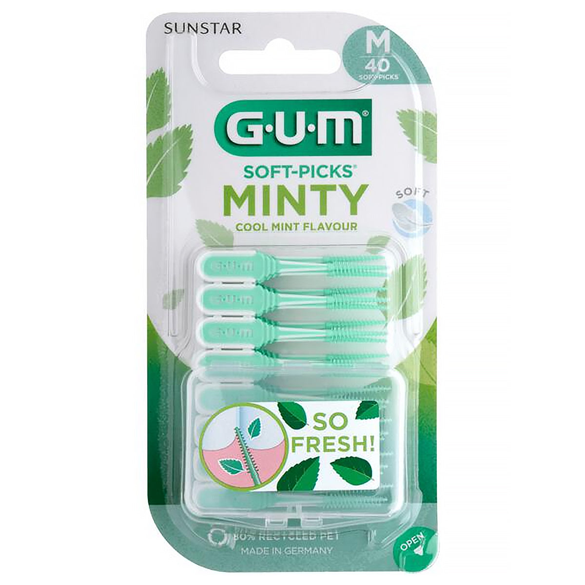 GUM Soft-Picks Minty Medium verpakking met 40 groene interdentale stokjes
