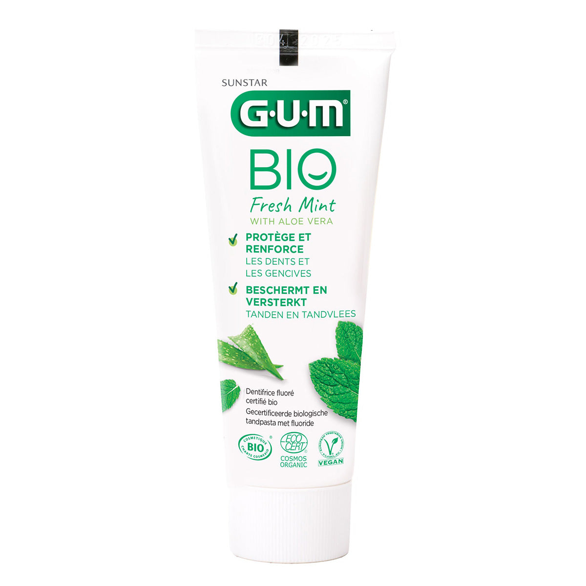 GUM BIO Fresh Mint tandpasta tube met aloë vera en muntblaadjes afbeelding