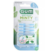 GUM Soft-Picks Minty Small verpakking met blauwe interdentale stokjes maat S