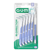GUM Bi-Direction ragers 0,6 mm paars verpakking met zes stuks en houder