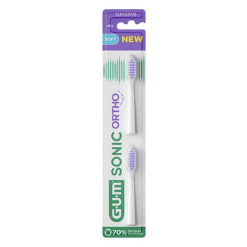 GUM Sonic Ortho refill opzetborstels soft, verpakking met twee opzetborstels