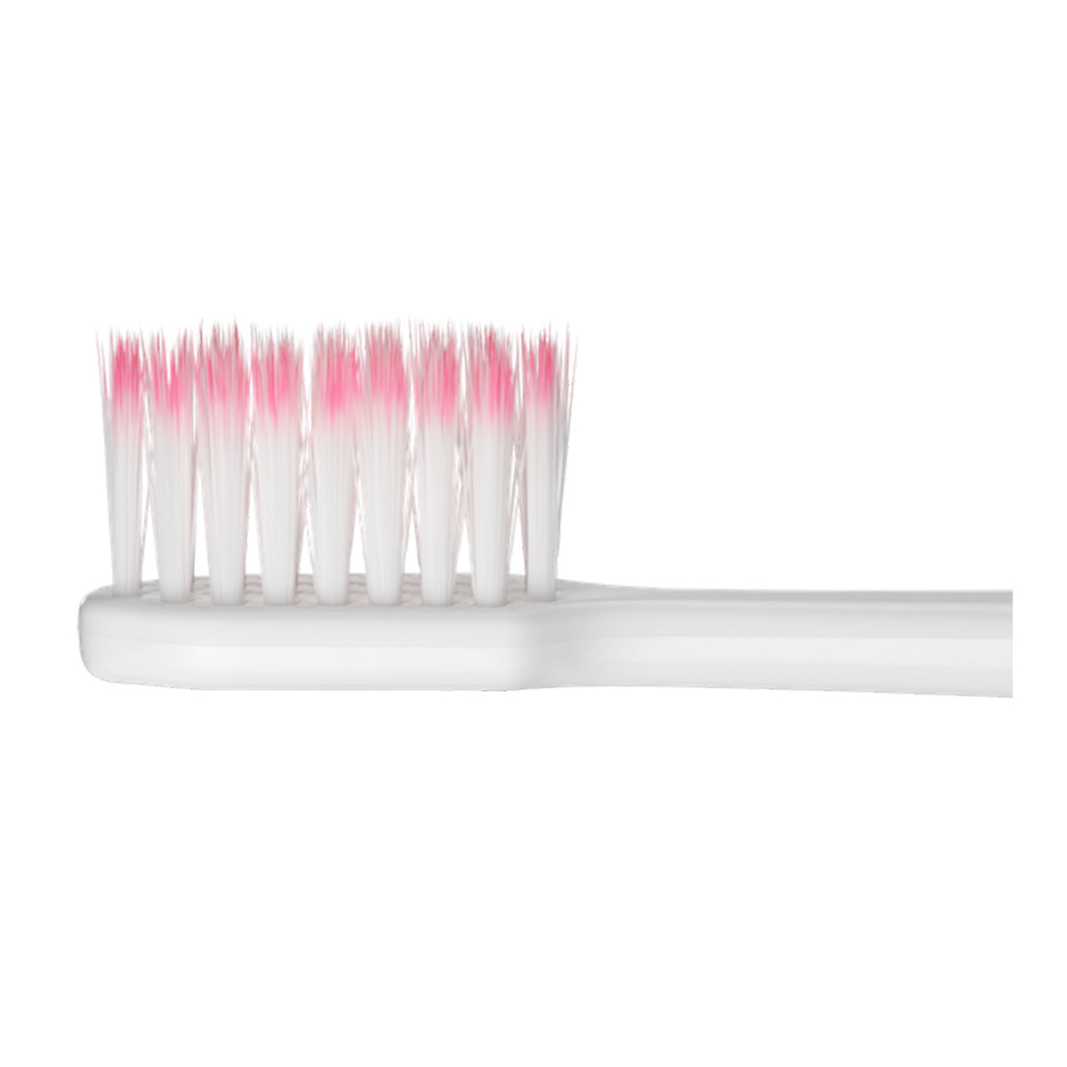Gum Sonic Sensitive refill opzetborstel close-up van witte en roze borstelharen