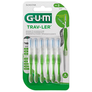 GUM Trav-Ler 1,1mm groen interdentale ragers, verpakking met zes stuks