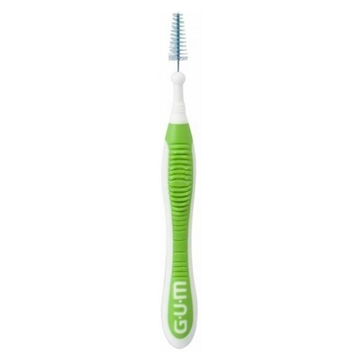 GUM Trav-Ler 1,1mm groen ragerbladehouder met blauwe borstelkop rechtop
