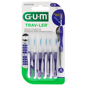 GUM Trav-Ler ragers 1,2mm paars in verpakking met zes stuks