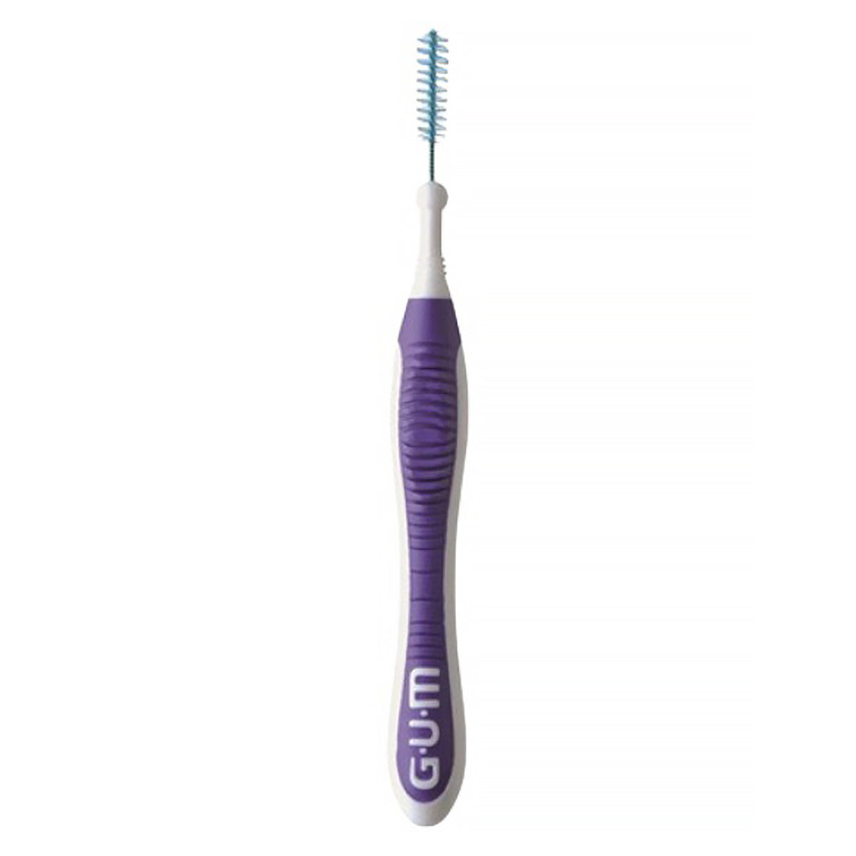 GUM Trav-Ler 1,2mm paars ragerhandvat met blauwe borstelkop rechtop