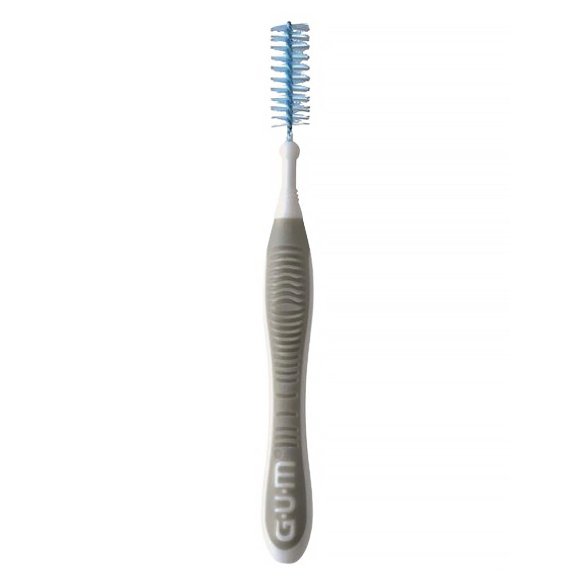 GUM Trav-Ler 2,0mm grijs ragerhandvat met blauwe borstelkop rechtop