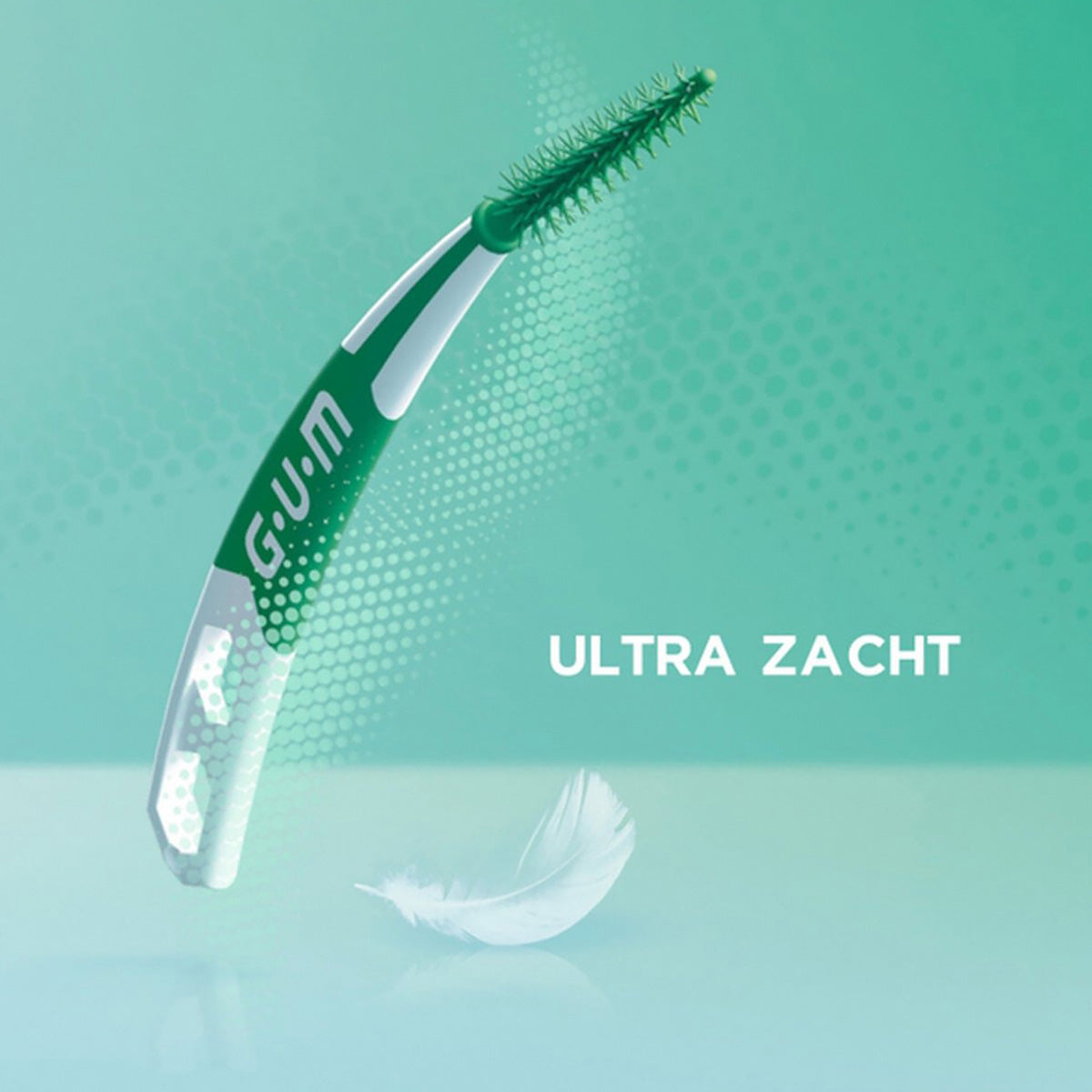 GUM Soft-Picks PRO Medium tandenstoker met veer, tekst ultra zacht