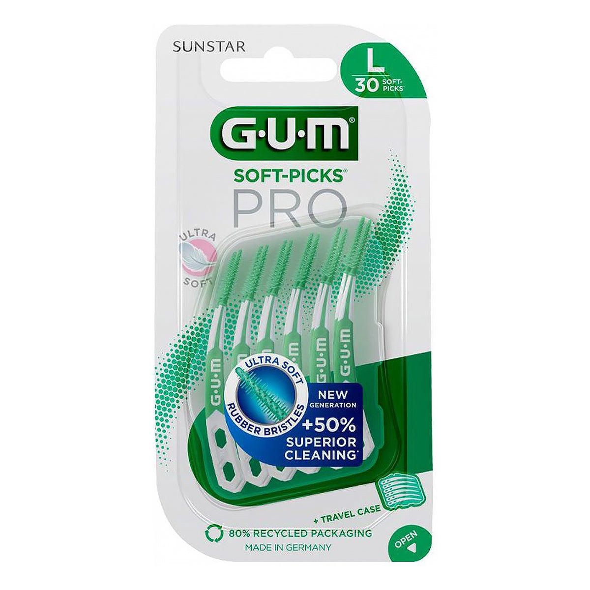 GUM Soft-Picks PRO Large donkergroen verpakking met 30 stuks maat L
