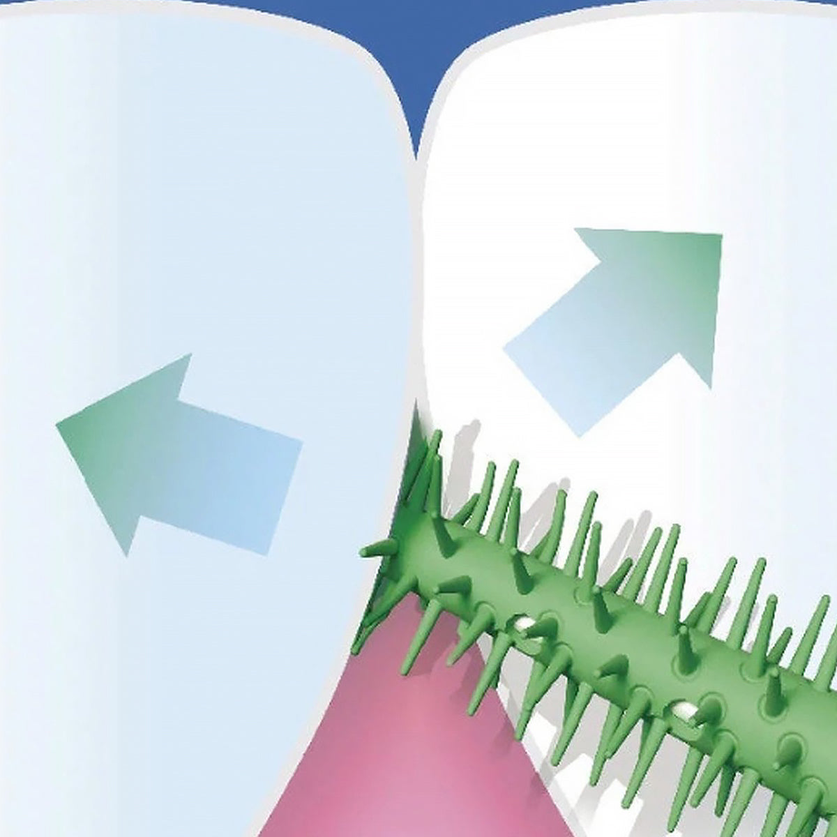 GUM Soft-Picks PRO Large detailillustratie van flexibele rubberpuntjes tussen tanden