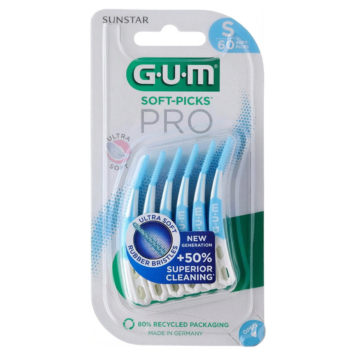 GUM Soft-Picks PRO Small blauw verpakking met 60 stuks tandenstokers
