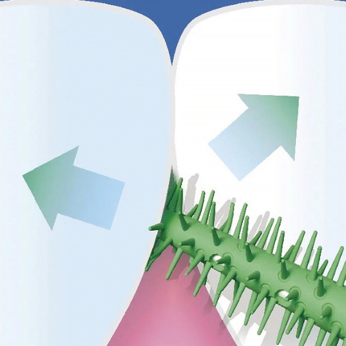 GUM Soft-Picks PRO Large illustratie van flexibele borsteltjes tussen tanden