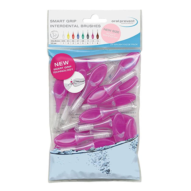 Oral Prevent Smart Grip ragers navulzak lila 1,3mm/ISO 7 verpakking met 24 stuks