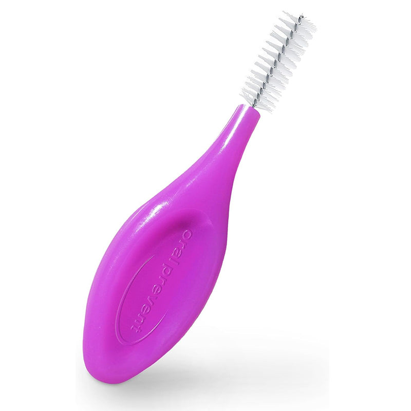 Oral Prevent Smart Grip rager lila met ergonomisch handvat, close-up