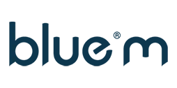 Bluem logo in blauwe letters op witte achtergrond