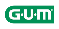 GUM logo in groen met witte tekst op ovale achtergrond