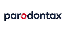 Parodontax logo met rode stip boven de letter o