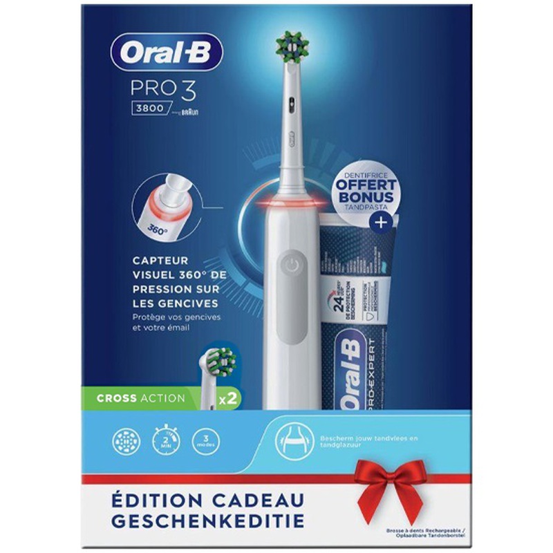 oral-b pro 3 3800 white sensitive clean gift edit. 3