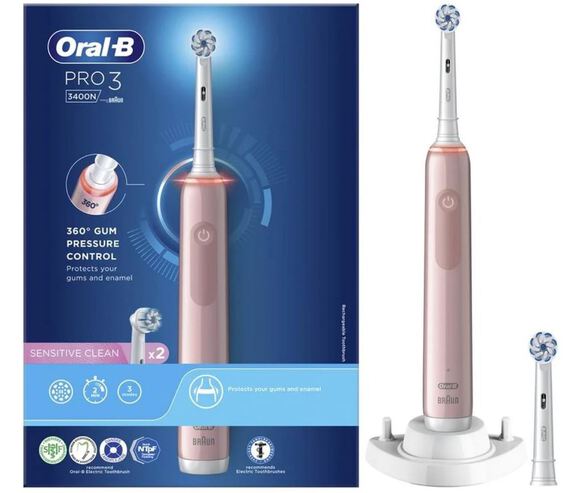 oral-b pro 3 3400n sensitive pink el.tandenborstel 1