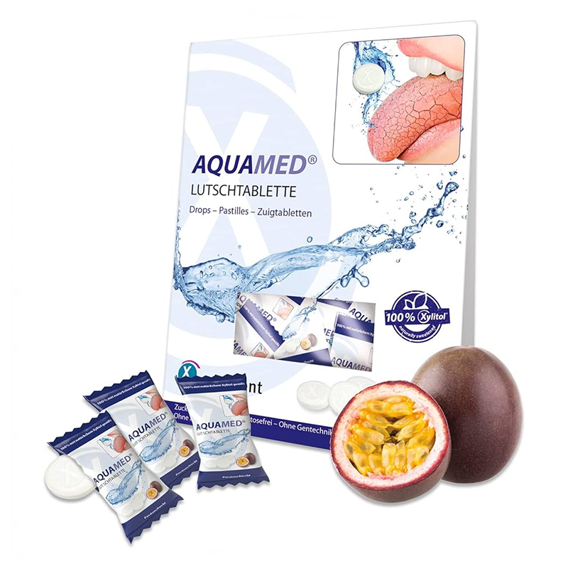 aquamed drops passion fruit tegen een droge mond 1