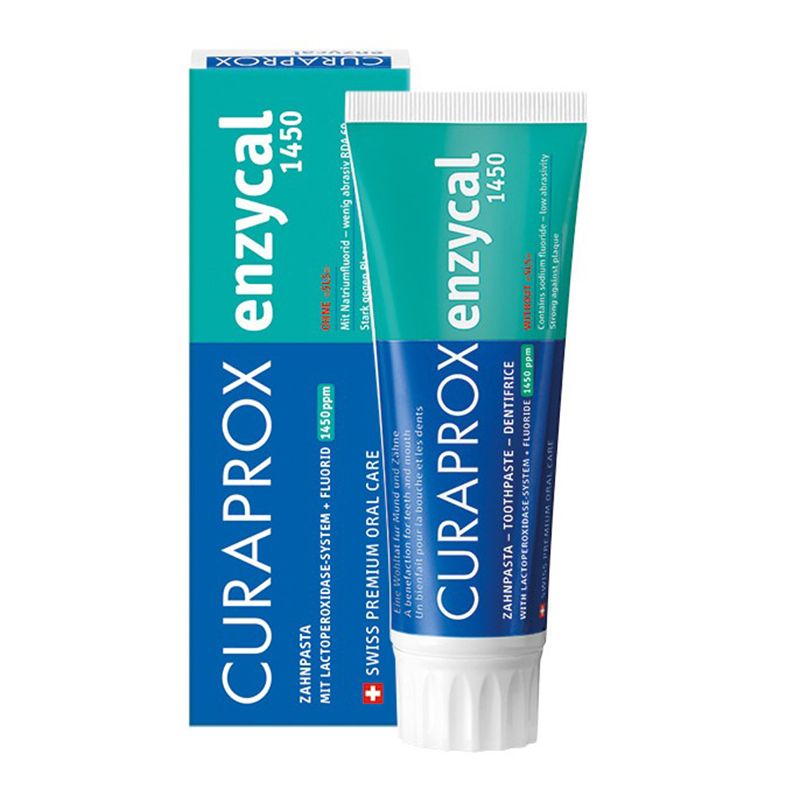 curaprox enzycal tandpasta 1450ppm 1