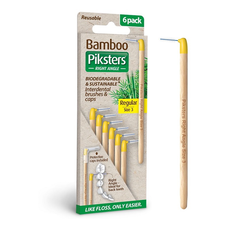 bamboo piksters ragers hoek size 3 regular geel