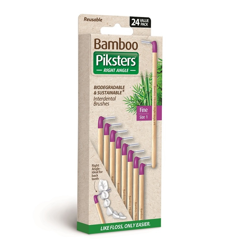bamboo piksters ragers hoek size 1 fijn paars