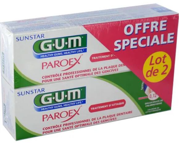 gum paroex tandpasta duo 0,12% chloorhexidine 1