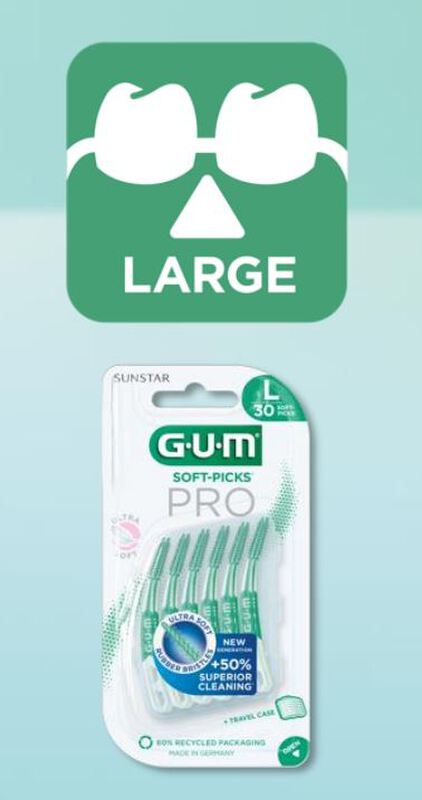 gum soft-picks pro large donkergroen 2